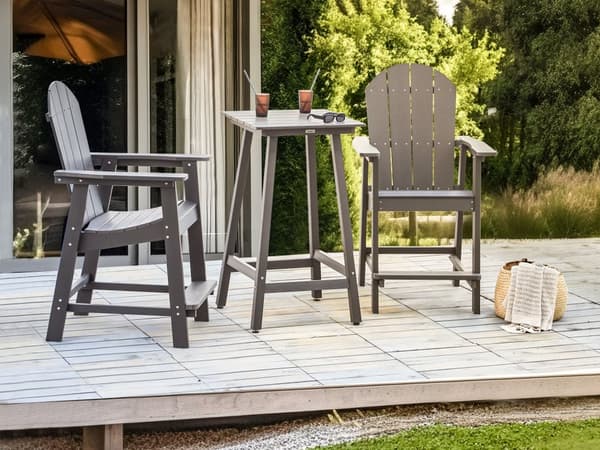 Havebord Mørkegrå lyst træ 140 x 70 cm Cementbordplade Ben i akacietræ Klassisk design Spisebord Havemøbler