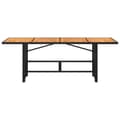 Miniatyrbillede 5 af 11: vidaXL havebord med akacietop 190x80x75 cm polyrattan sort