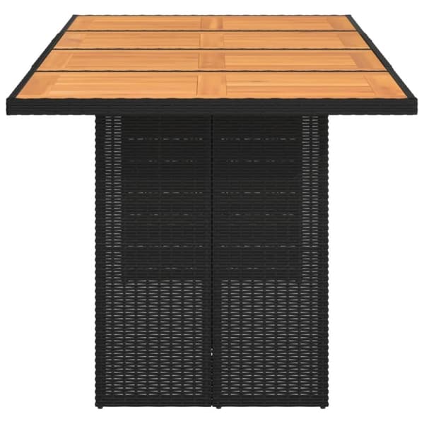 vidaXL havebord med akacietop 190x80x75 cm polyrattan sort