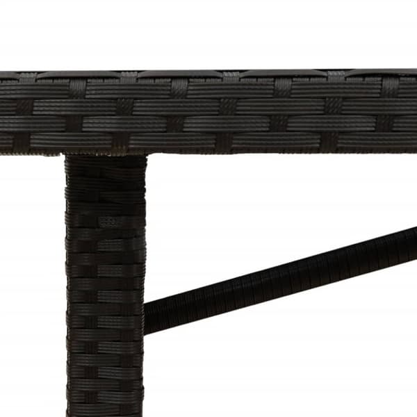 vidaXL havebord med akacietop 190x80x75 cm polyrattan sort