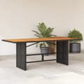 Miniatyrbillede 2 af 11: vidaXL havebord med akacietop 190x80x75 cm polyrattan sort
