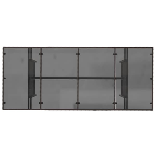 vidaXL Trädgårdsbord med glasskiva brun 190x80x75 cm konstrotting