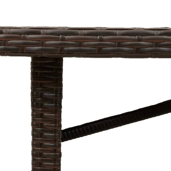 vidaXL Trädgårdsbord med glasskiva brun 190x80x75 cm konstrotting