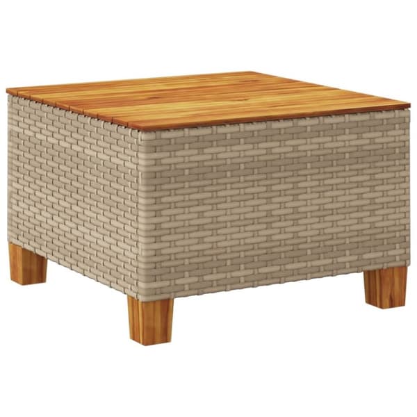 vidaXL Hagebord beige 55x55x36 cm polyrotting og akasie