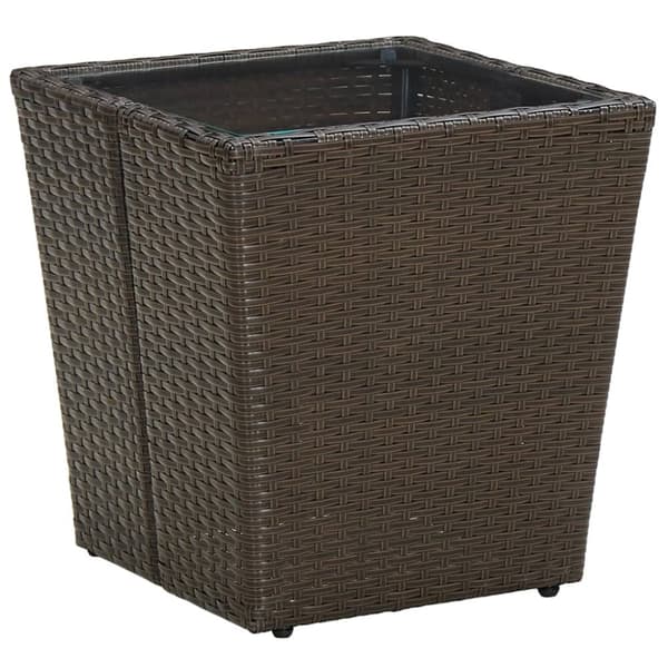 Tebord brun 41,5x41,5x44 cm konstrotting och härdat glas