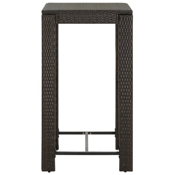 Barbord för trädgård brun 60,5x60,5x110,5 cm konstrotting