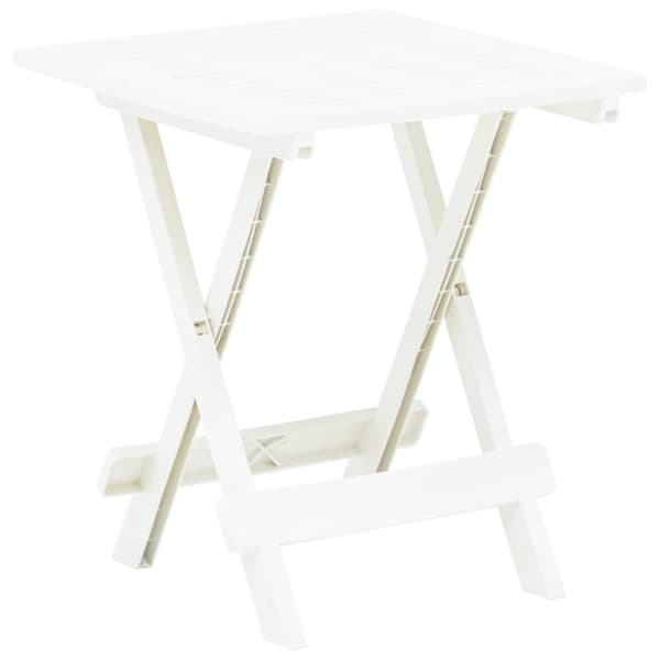 Hopfällbart trädgårdsbord vit 45x43x50 cm plast