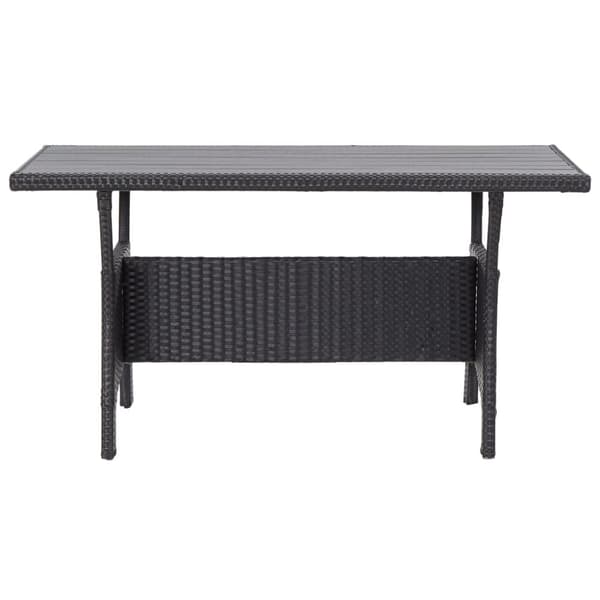 Trädgårdsbord svart 120x70x66 cm konstrotting