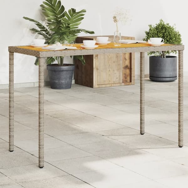 Trädgårdsbord med akaciaträ grå 115x54x74 cm konstrotting