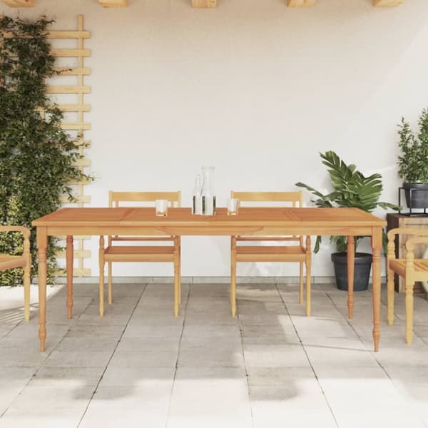 Bataviabord 200x100x75 cm massiv teak