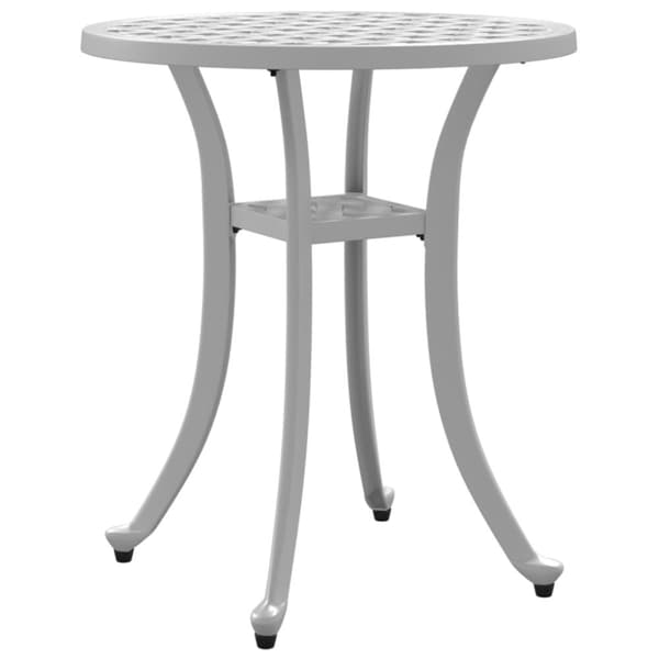 Trädgårdsbord vit Ø48x53 cm gjuten aluminium