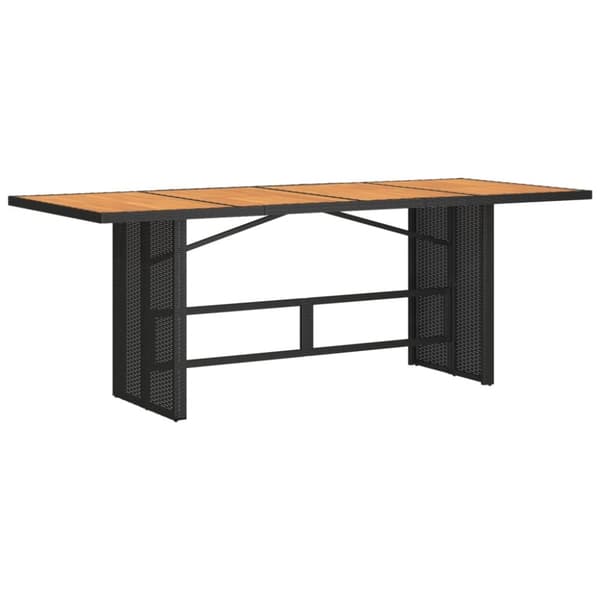 Trädgårdsbord med akaciaträ svart 190x80x74 cm konstrotting
