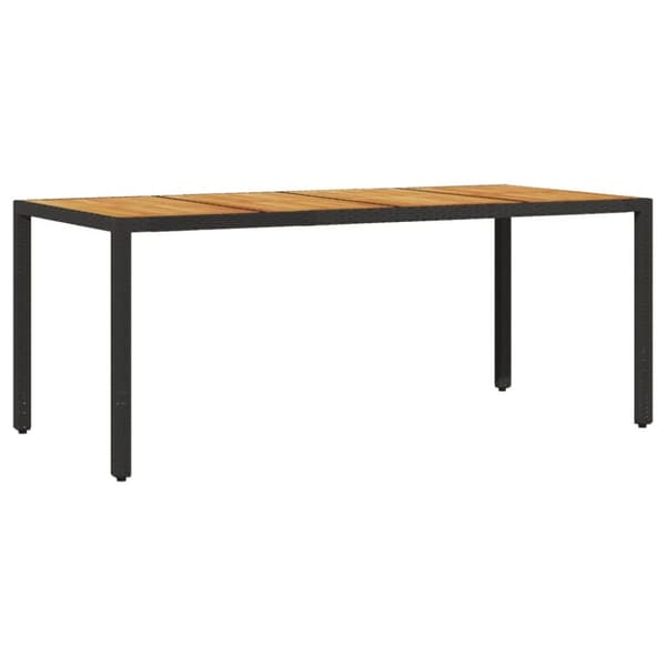 Trädgårdsbord med akaciaträ svart 190x90x75 cm konstrotting