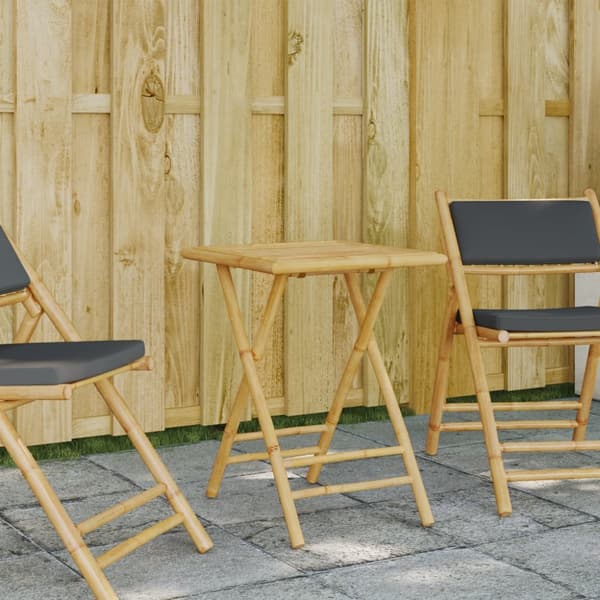 Hopfällbart trädgårdsbord 55x55x75 cm bambu