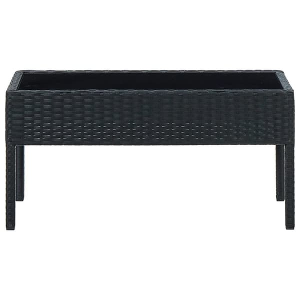 Trädgårdsbord svart 75x40x37 cm konstrotting