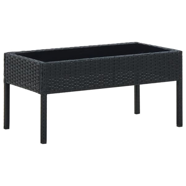 Trädgårdsbord svart 75x40x37 cm konstrotting
