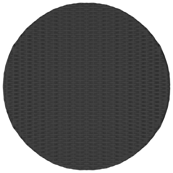 Trädgårdsbord svart 68x68x30 cm konstrotting
