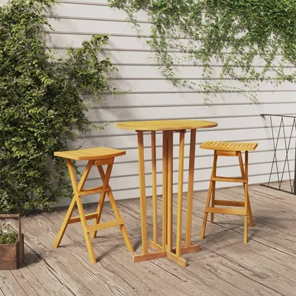 Hopfällbart barbord 90x65x105 cm massiv teak