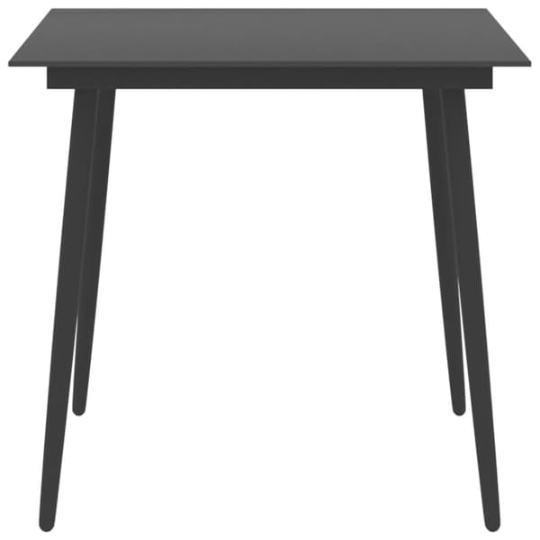 Trädgårdsbord svart 80x80x74 cm stål och glas