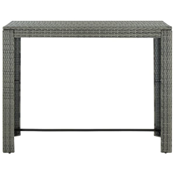 Barbord för trädgården grå 140,5x60,5x110,5 cm konstrotting