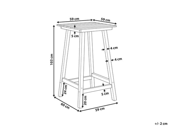 Hage Barbord Mørkegrå Syntetisk Materiale 59 x 59 cm Industriell Tradisjonell Utendørs Hage for Uteplass