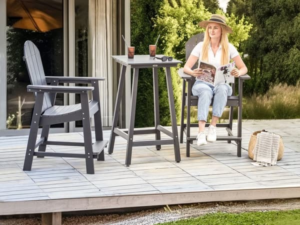 Hage Barbord Mørkegrå Syntetisk Materiale 59 x 59 cm Industriell Tradisjonell Utendørs Hage for Uteplass