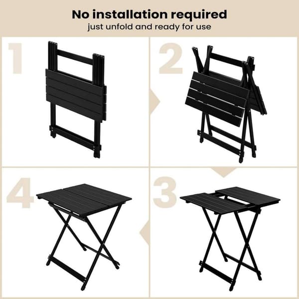 Rootz Campingbord - Fällbart picknickbord - Bärbart utomhusbord - Lätt aluminiumlegering - 50,5 cm x 47 cm x 59,5 cm