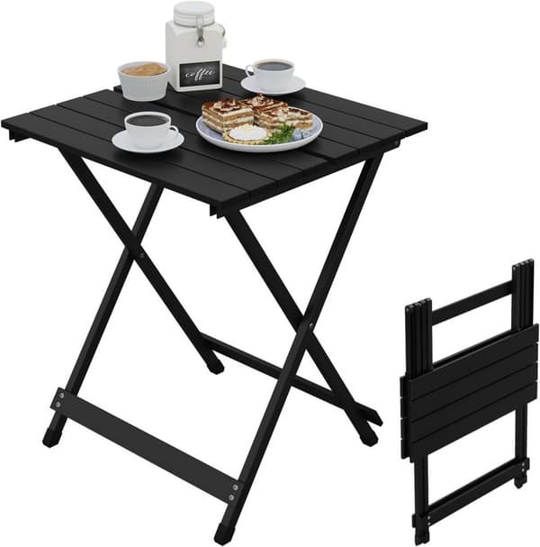 Rootz Campingbord - Fällbart picknickbord - Bärbart utomhusbord - Lätt aluminiumlegering - 50,5 cm x 47 cm x 59,5 cm