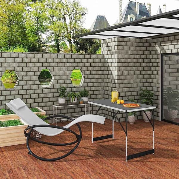 Rootz aluminium folde campingbord - bærbart udendørs bord - justerbar højde - let - let at rengøre - 60 cm x 100 cm