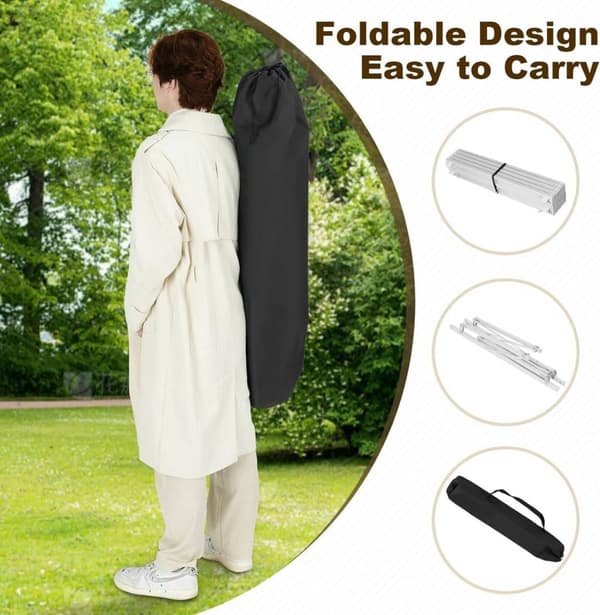 Rootz Campingbord - Foldebord - Sammenklappeligt udendørsbord - Aluminiumsstel - 69cm x 70cm x 104cm
