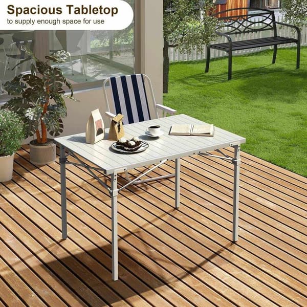 Rootz Campingbord - Fällbart bord - Hopfällbart utomhusbord - Aluminiumram - 69cm x 70cm x 104cm