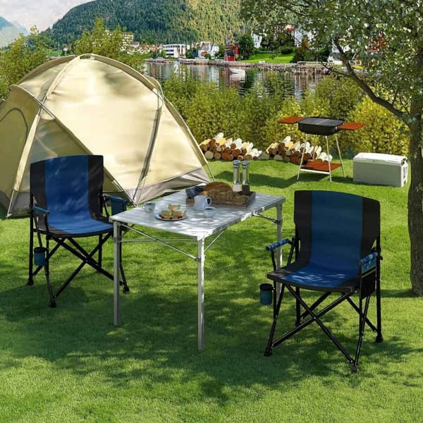 Rootz Campingbord - Fällbart bord - Hopfällbart utomhusbord - Aluminiumram - 69cm x 70cm x 104cm