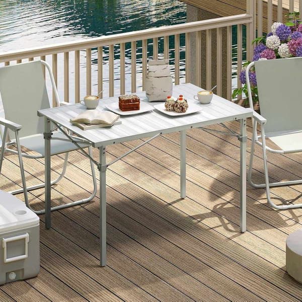 Rootz Campingbord - Foldebord - Sammenklappeligt udendørsbord - Aluminiumsstel - 69cm x 70cm x 104cm
