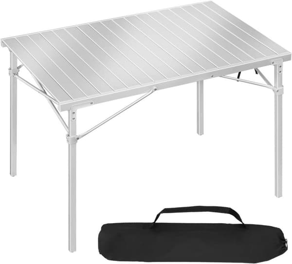 Rootz Campingbord - Foldebord - Sammenklappeligt udendørsbord - Aluminiumsstel - 69cm x 70cm x 104cm
