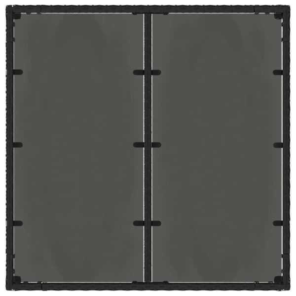 Trädgårdsbord med glasskiva svart 90x90x75 cm konstrotting