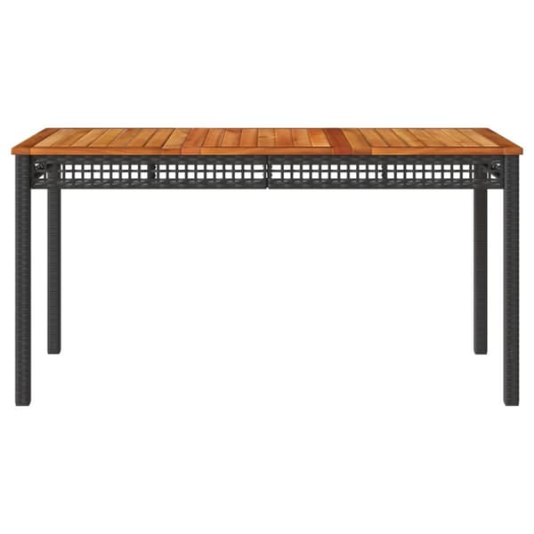 Trädgårdsbord svart 140x80x75 cm konstrotting akaciaträ