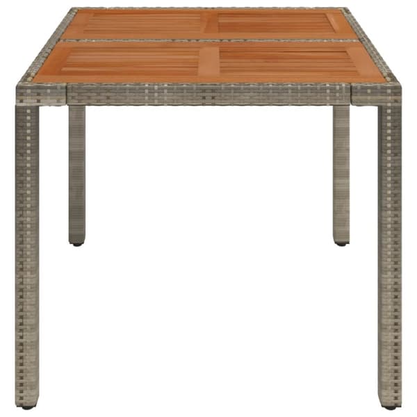 Trädgårdsbord med träskiva grå 90x90x75 cm konstrotting