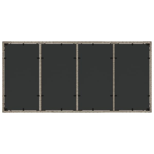 Trädgårdsbord med glasskiva ljusgrå 190x90x75 cm konstrotting