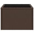 Miniatyrbillede 6 af 10: vidaXL havebord med glastop 55x55x37 cm polyrattan brun