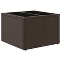 Miniatyrbillede 7 af 10: vidaXL havebord med glastop 55x55x37 cm polyrattan brun