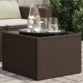 Miniatyrbillede 2 af 10: vidaXL havebord med glastop 55x55x37 cm polyrattan brun