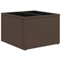 Miniatyrbillede 1 af 10: vidaXL havebord med glastop 55x55x37 cm polyrattan brun