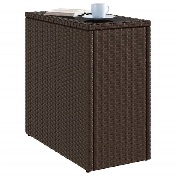 vidaXL Hagebord med glassplate brun 58x27,5x55 cm polyrotting