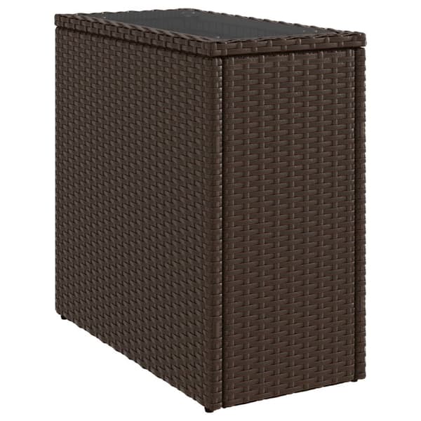 vidaXL Hagebord med glassplate brun 58x27,5x55 cm polyrotting