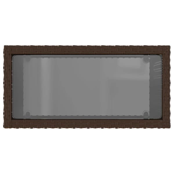 vidaXL Hagebord med glassplate brun 58x27,5x55 cm polyrotting
