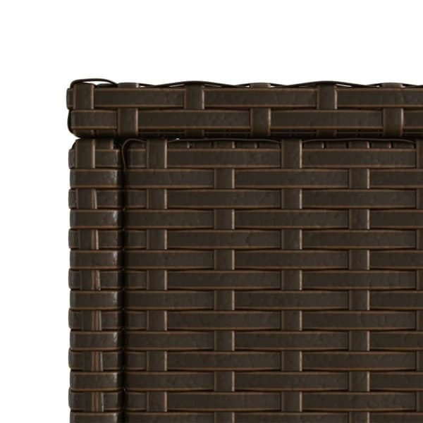vidaXL havesidebord med glastop 58x27,5x55 cm polyrattan brun