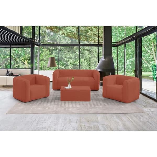 Terrakotta kista soffbord - TERRACOTTA - hopfällbart, rektangulärt, lackerat - 96x38,5x45,5 cm