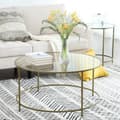 Miniatyrbillede 5 af 7: Sofabord - Round sofabord med glas top - guld