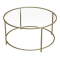Miniatyrbillede 6 af 7: Sofabord - Round sofabord med glas top - guld