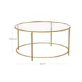 Miniatyrbillede 7 af 7: Sofabord - Round sofabord med glas top - guld